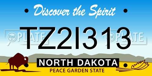 TZ2I313 North Dakota License Plate