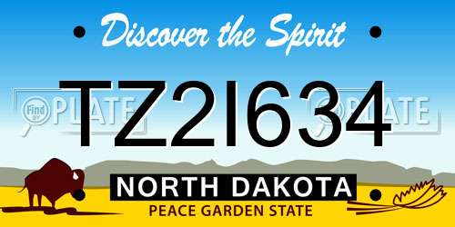 TZ2I634 North Dakota License Plate