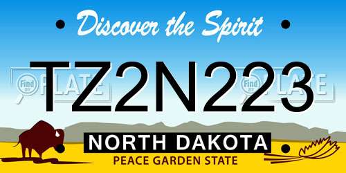TZ2N223 North Dakota License Plate