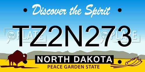 TZ2N273 North Dakota License Plate