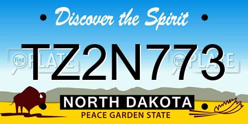 TZ2N773 North Dakota License Plate