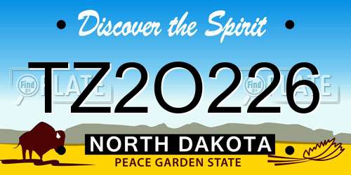 TZ2O226 North Dakota License Plate