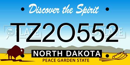 TZ2O552 North Dakota License Plate