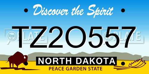 TZ2O557 North Dakota License Plate