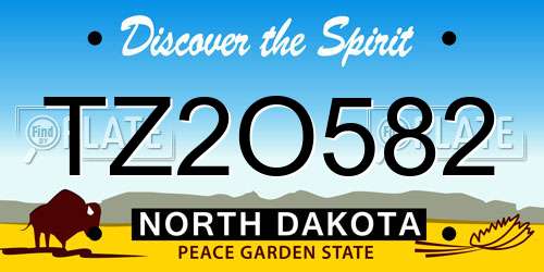 TZ2O582 North Dakota License Plate