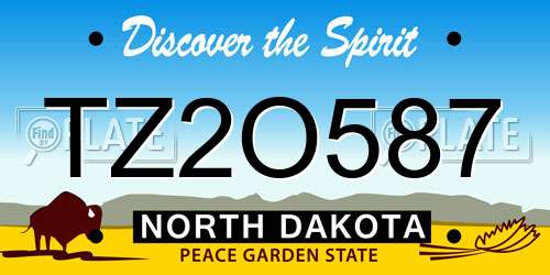 TZ2O587 North Dakota License Plate