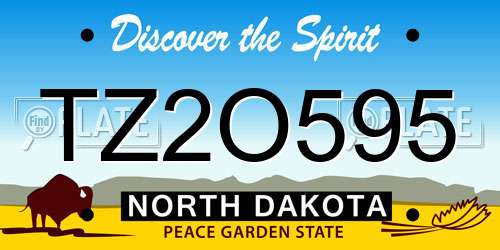 TZ2O595 North Dakota License Plate