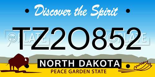 TZ2O852 North Dakota License Plate
