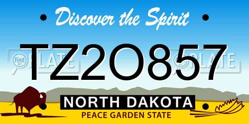 TZ2O857 North Dakota License Plate