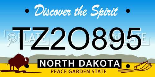 TZ2O895 North Dakota License Plate