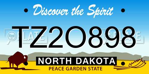 TZ2O898 North Dakota License Plate