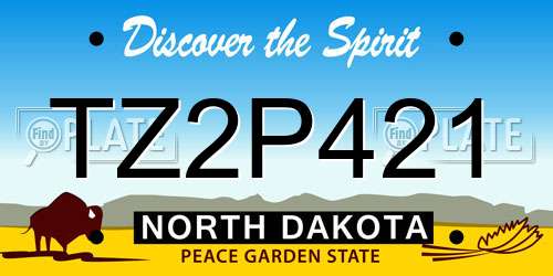 TZ2P421 North Dakota License Plate