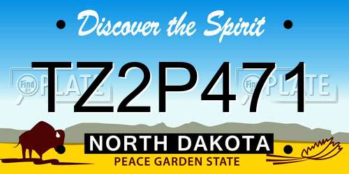TZ2P471 North Dakota License Plate