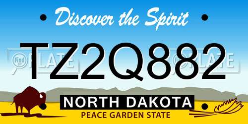 TZ2Q882 North Dakota License Plate