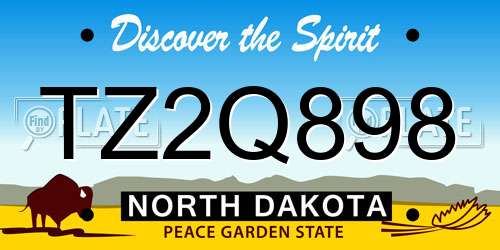 TZ2Q898 North Dakota License Plate