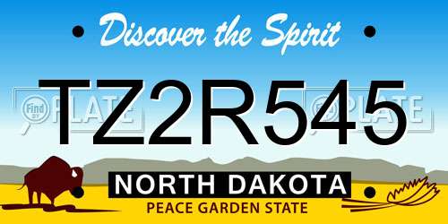 TZ2R545 North Dakota License Plate