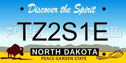 TZ2S1E North Dakota License Plate