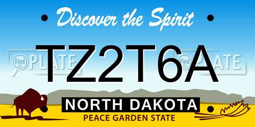 TZ2T6A North Dakota License Plate