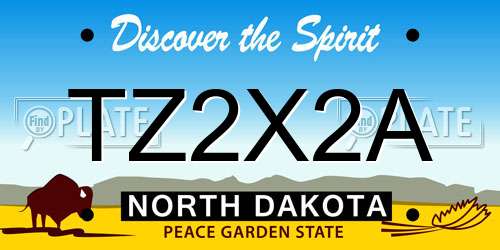 TZ2X2A North Dakota License Plate
