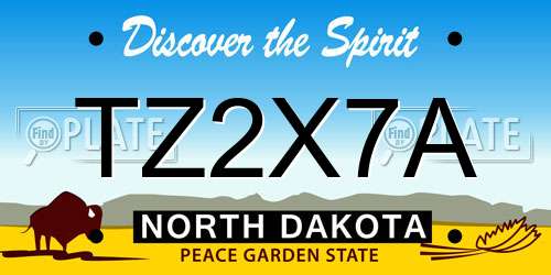 TZ2X7A North Dakota License Plate