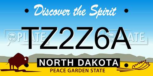 TZ2Z6A North Dakota License Plate
