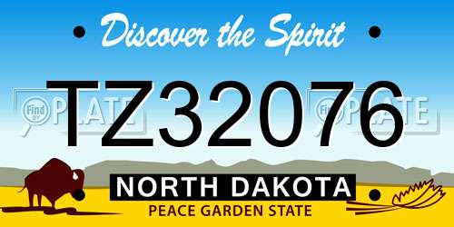 TZ32076 North Dakota License Plate