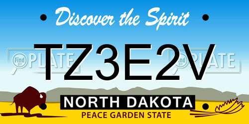 TZ3E2V North Dakota License Plate