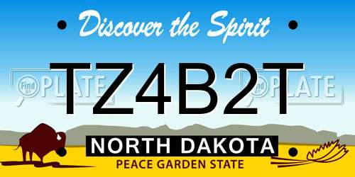 TZ4B2T North Dakota License Plate