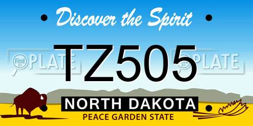 TZ505 North Dakota License Plate