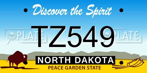 TZ549 North Dakota License Plate