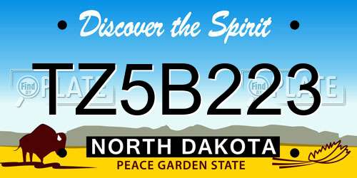 TZ5B223 North Dakota License Plate
