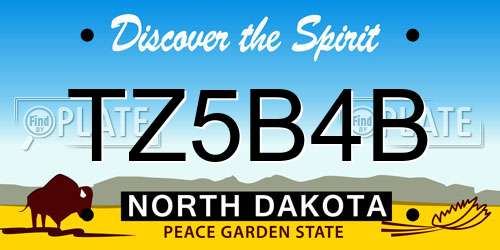 TZ5B4B North Dakota License Plate