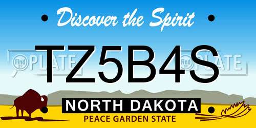 TZ5B4S North Dakota License Plate
