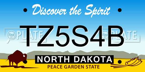 TZ5S4B North Dakota License Plate