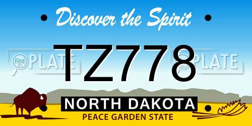 TZ778 North Dakota License Plate