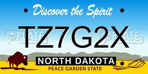 TZ7G2X North Dakota License Plate