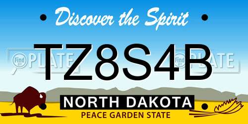 TZ8S4B North Dakota License Plate