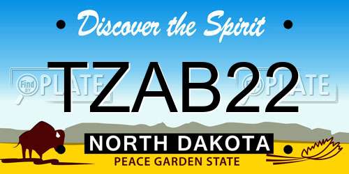 TZAB22 North Dakota License Plate