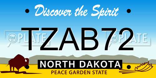 TZAB72 North Dakota License Plate