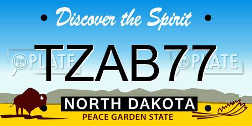 TZAB77 North Dakota License Plate