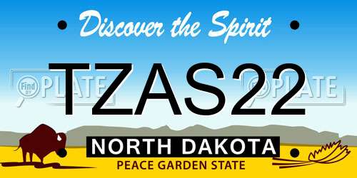 TZAS22 North Dakota License Plate