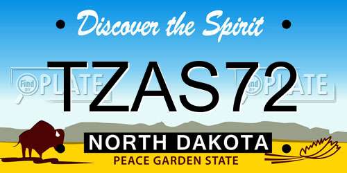 TZAS72 North Dakota License Plate