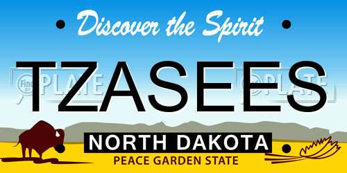 TZASEES North Dakota License Plate