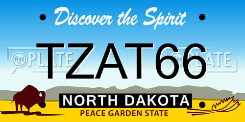 TZAT66 North Dakota License Plate