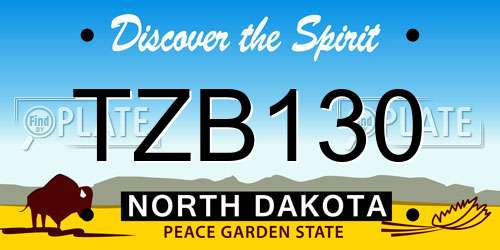 TZB130 North Dakota License Plate