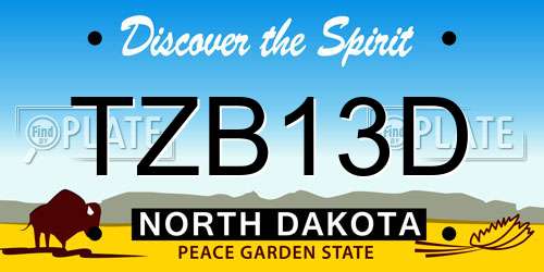 TZB13D North Dakota License Plate