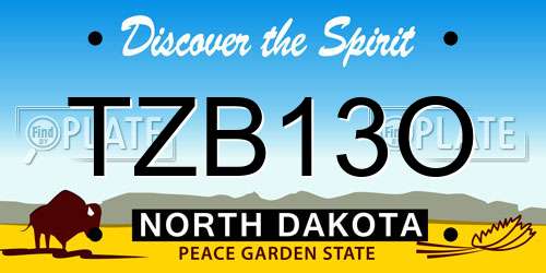 TZB13O North Dakota License Plate