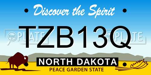 TZB13Q North Dakota License Plate