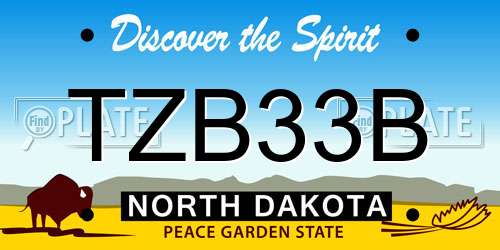 TZB33B North Dakota License Plate