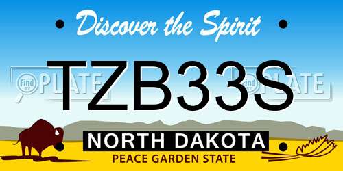 TZB33S North Dakota License Plate